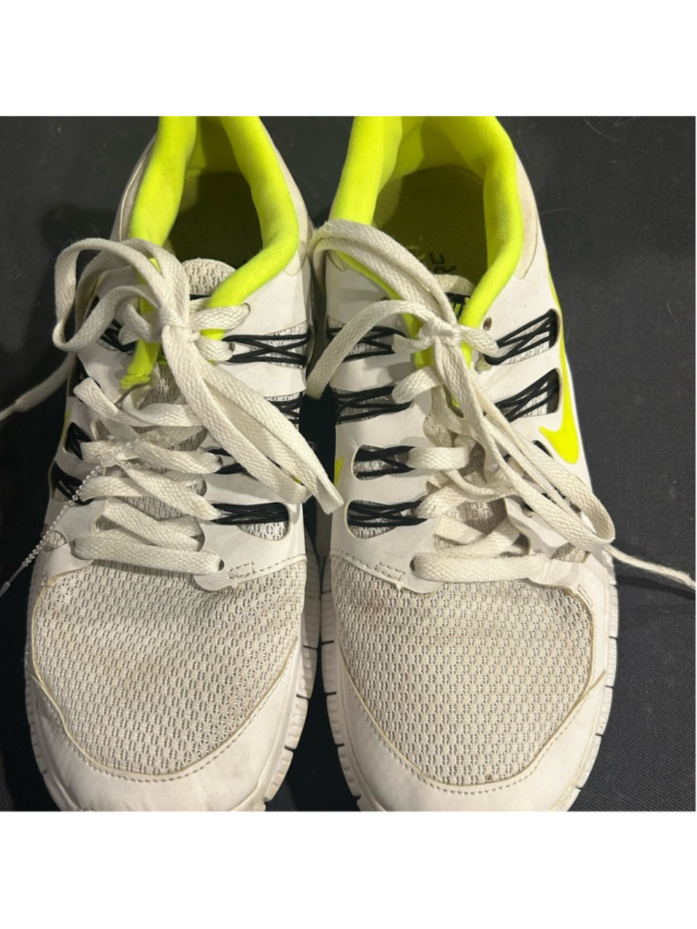 Nike White and Bright Yellow Athletic Shoes
